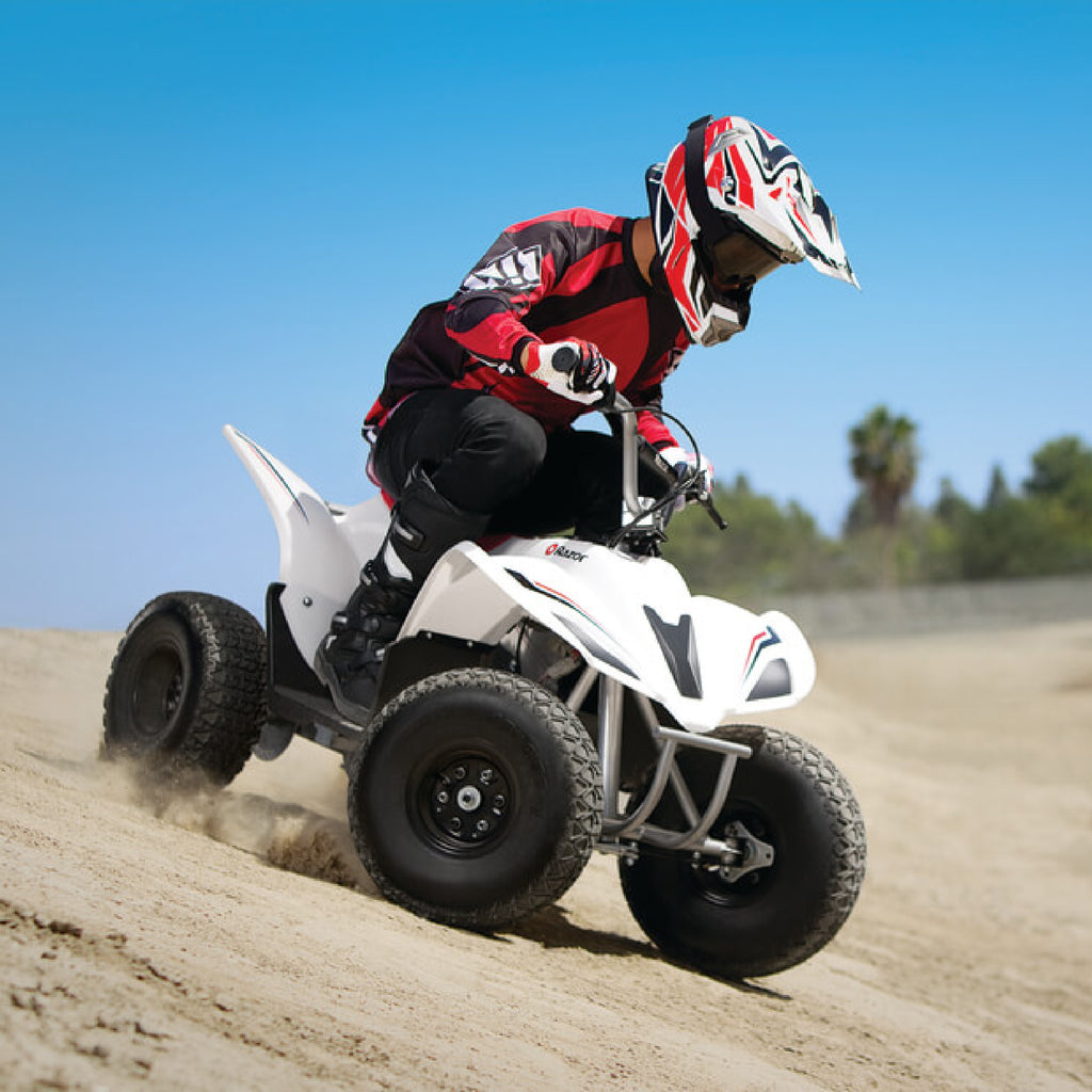 Razor dirt quad 500 electric ride to tackle rugged off-road terrain